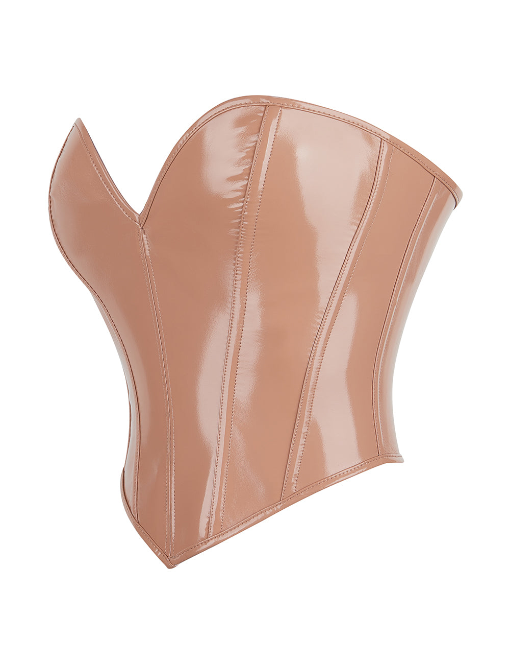 12 Pieces Plastic Bones Nude Sexy PU Leather Strapless Zippered Corset