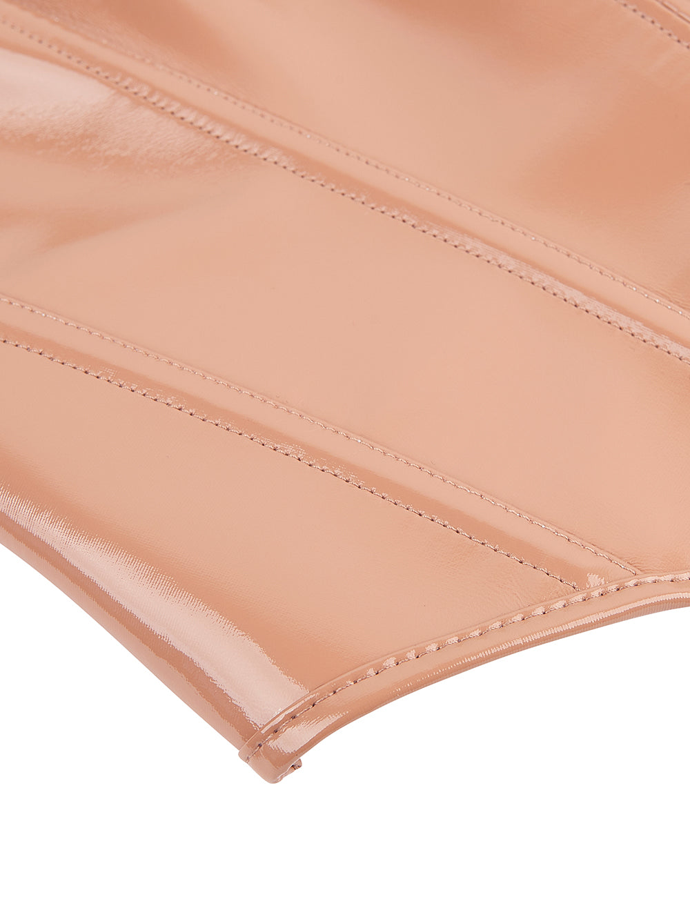 12 Pieces Plastic Bones Nude Sexy PU Leather Strapless Zippered Corset