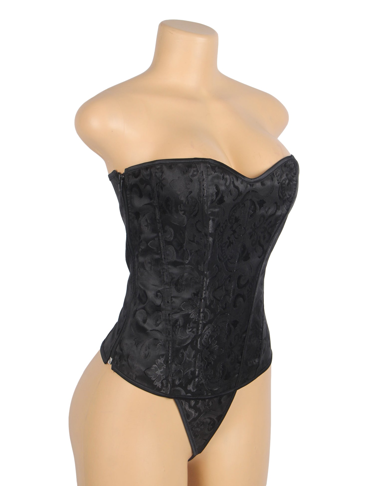 Black off Shoulder 12 Pieces Plastic Bones Corsets With Panties