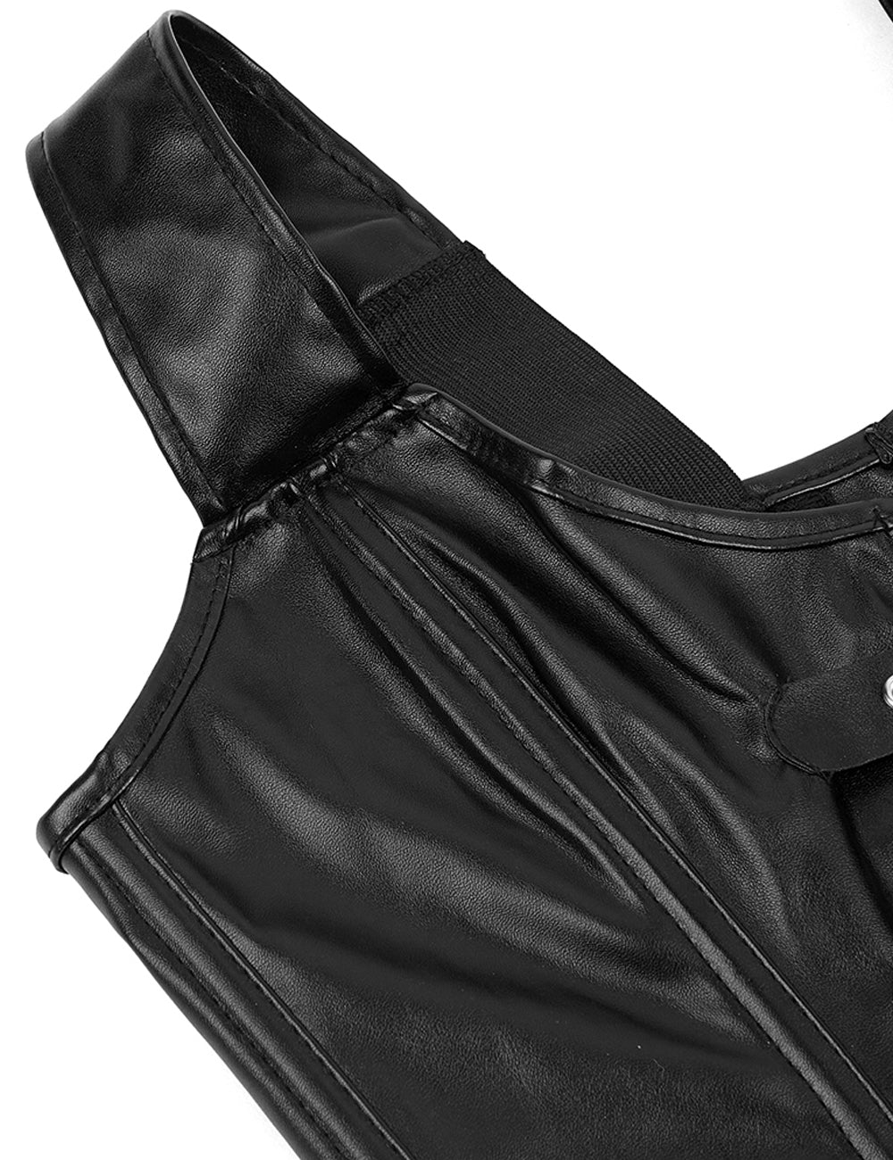 12 Pieces Plastic Bone Black Sexy Faux Leather Square Buckles Corset