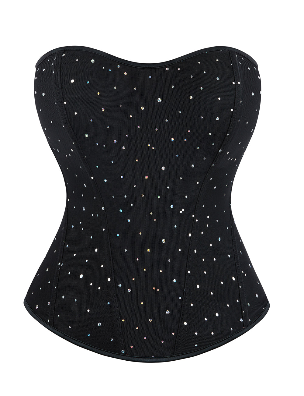 6 Pieces Plastic Bones Black Sexy Glitter Sequins Zippered Palace Style Corset