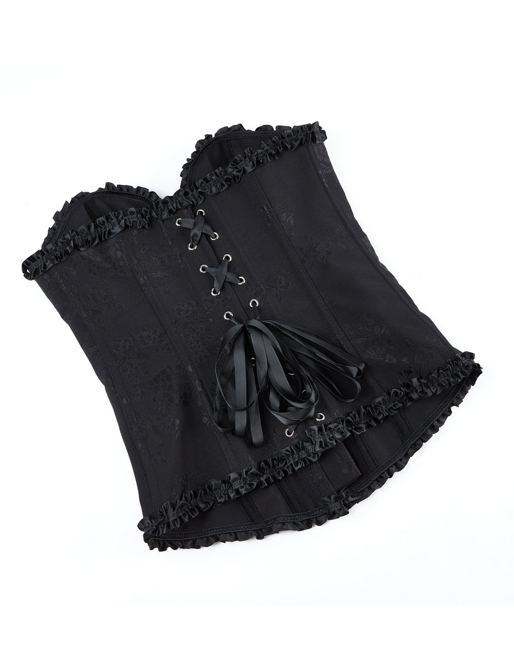 12 Pieces Plastic Bones Black Sexy Steel Buckles Lace-up Palace Style Corset