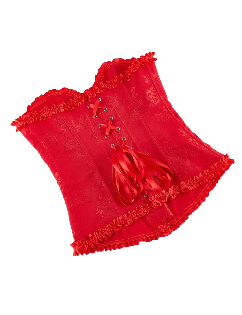 12 Pieces Plastic Bones Red Sexy Steel Buckles Lace-up Palace Style Corset