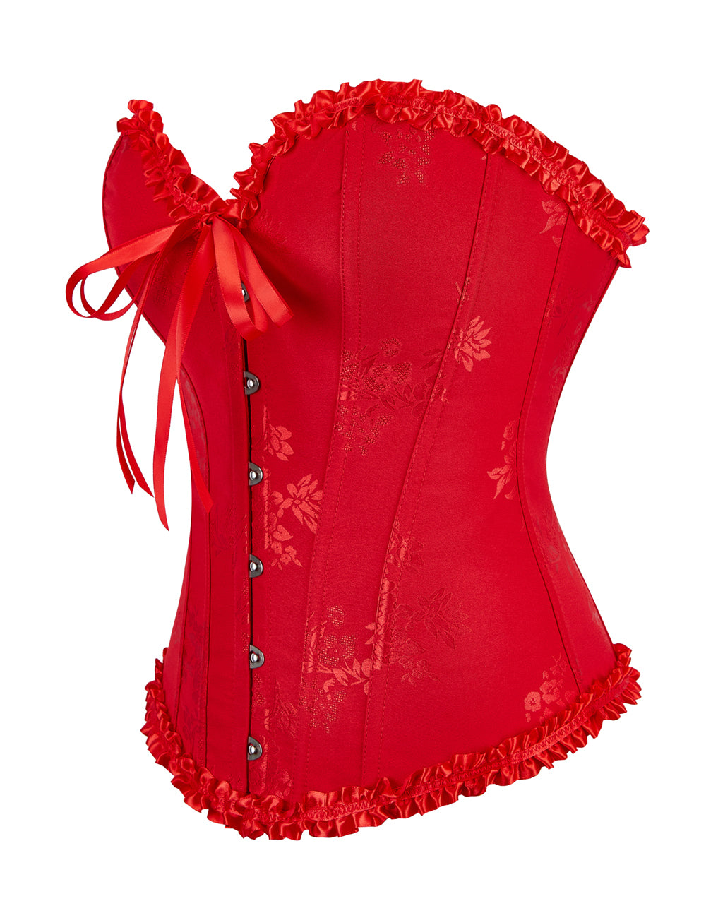 12 Pieces Plastic Bones Red Sexy Steel Buckles Lace-up Palace Style Corset