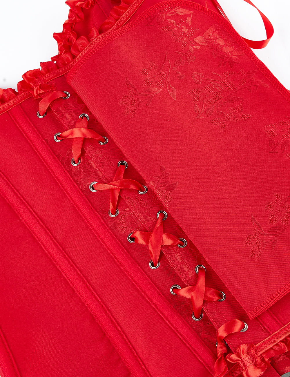 12 Pieces Plastic Bones Red Sexy Steel Buckles Lace-up Palace Style Corset