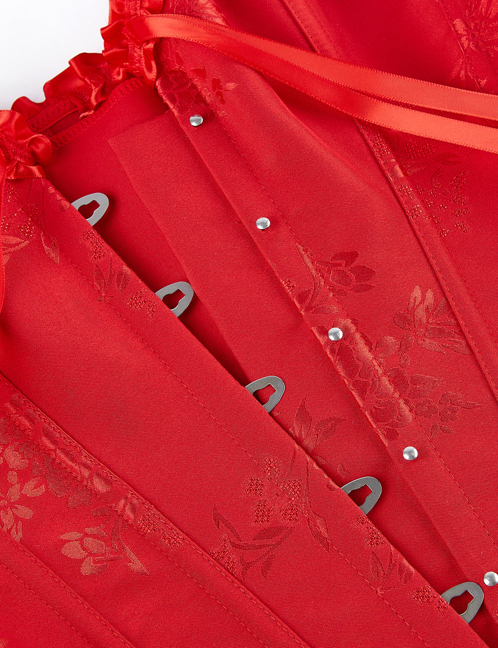 12 Pieces Plastic Bones Red Sexy Steel Buckles Lace-up Palace Style Corset