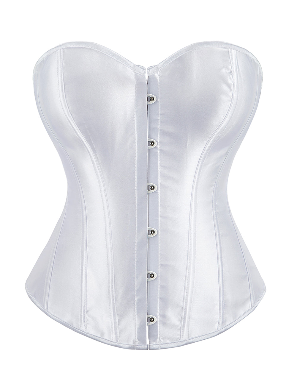 14 Pieces Plastic Bones White Sexy Satin Tube Top Palace Style Corset