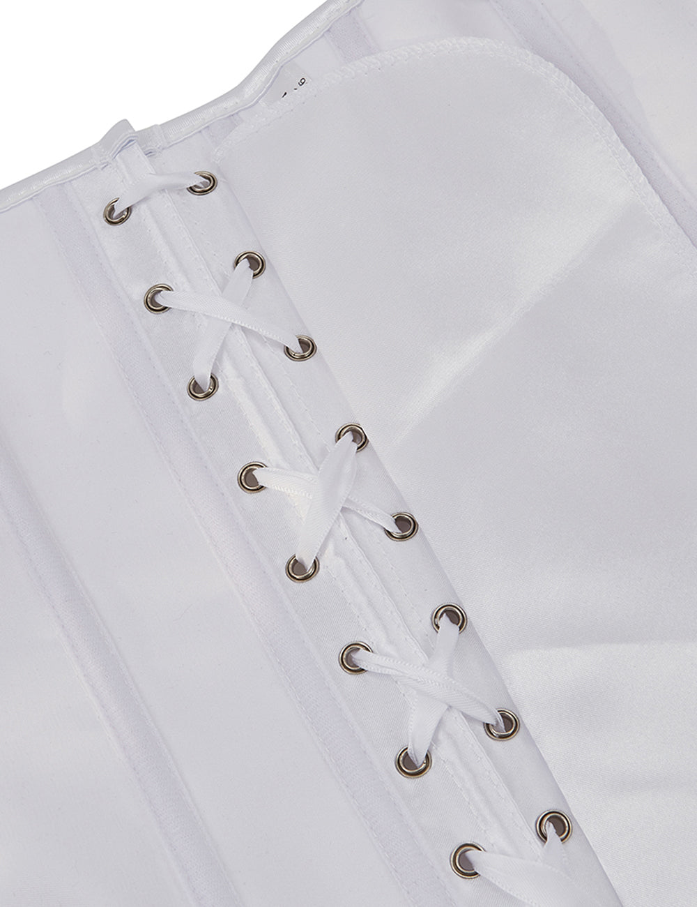 14 Pieces Plastic Bones White Sexy Satin Tube Top Palace Style Corset