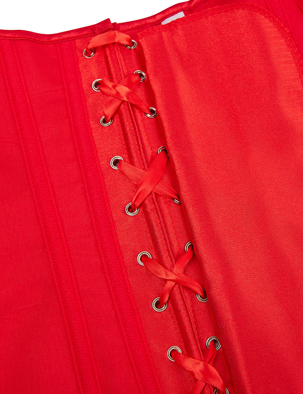 14 Pieces Plastic Bones Red Sexy Satin Tube Top Palace Style Corset