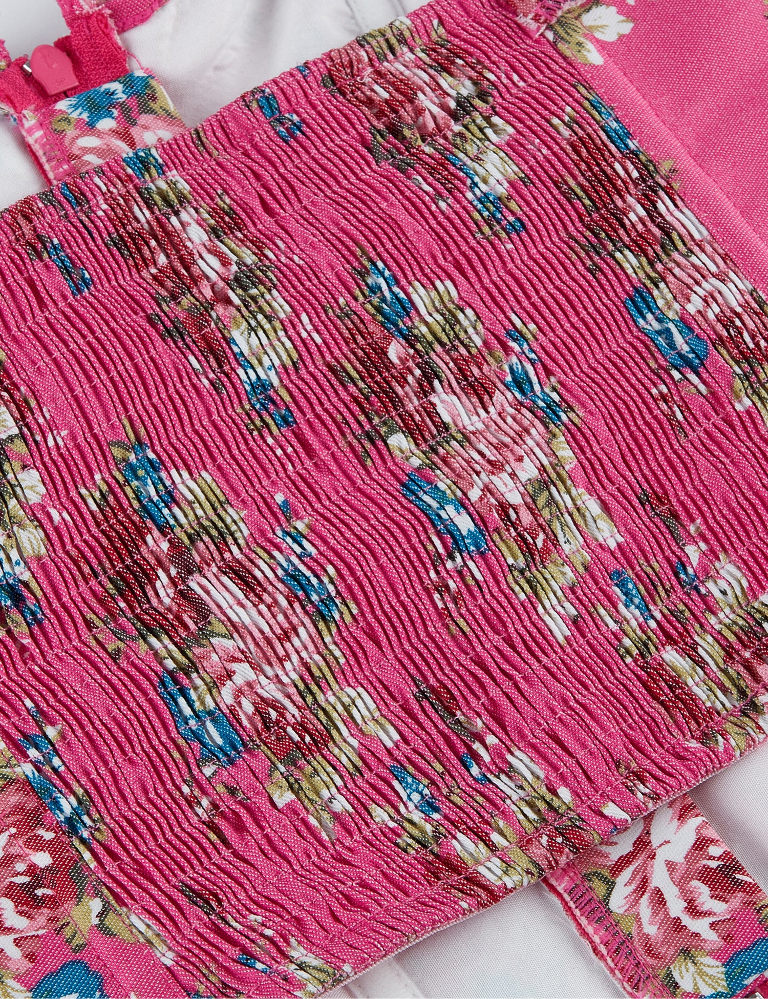 8 Pieces Plastic Bones Pink Sexy Puff Sleeves Printed Palace Style Corset