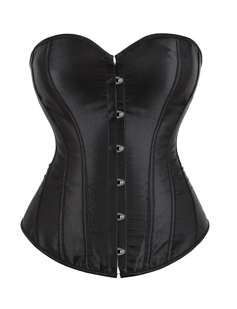 14 Pieces Plastic Bones Black Sexy Satin Tube Top Palace Style Corset