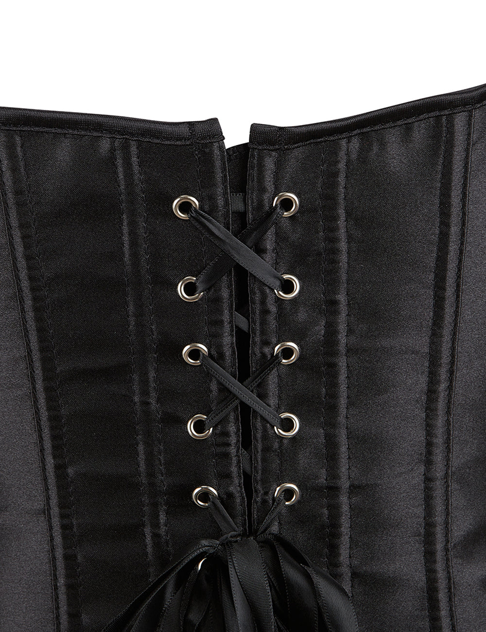 14 Pieces Plastic Bones Black Sexy Satin Tube Top Palace Style Corset