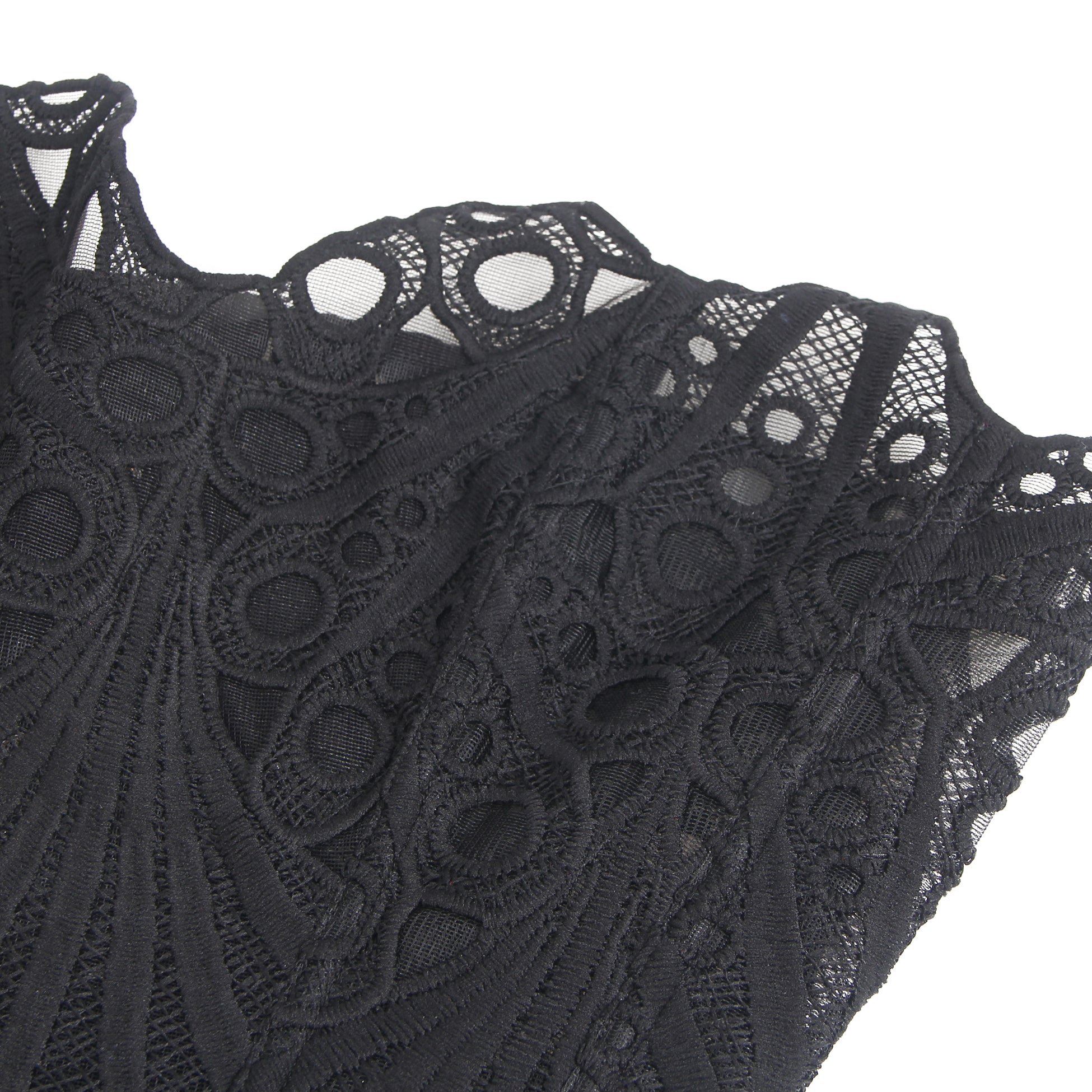 14 Bones Black Hollow Lace-up Court-style Corset