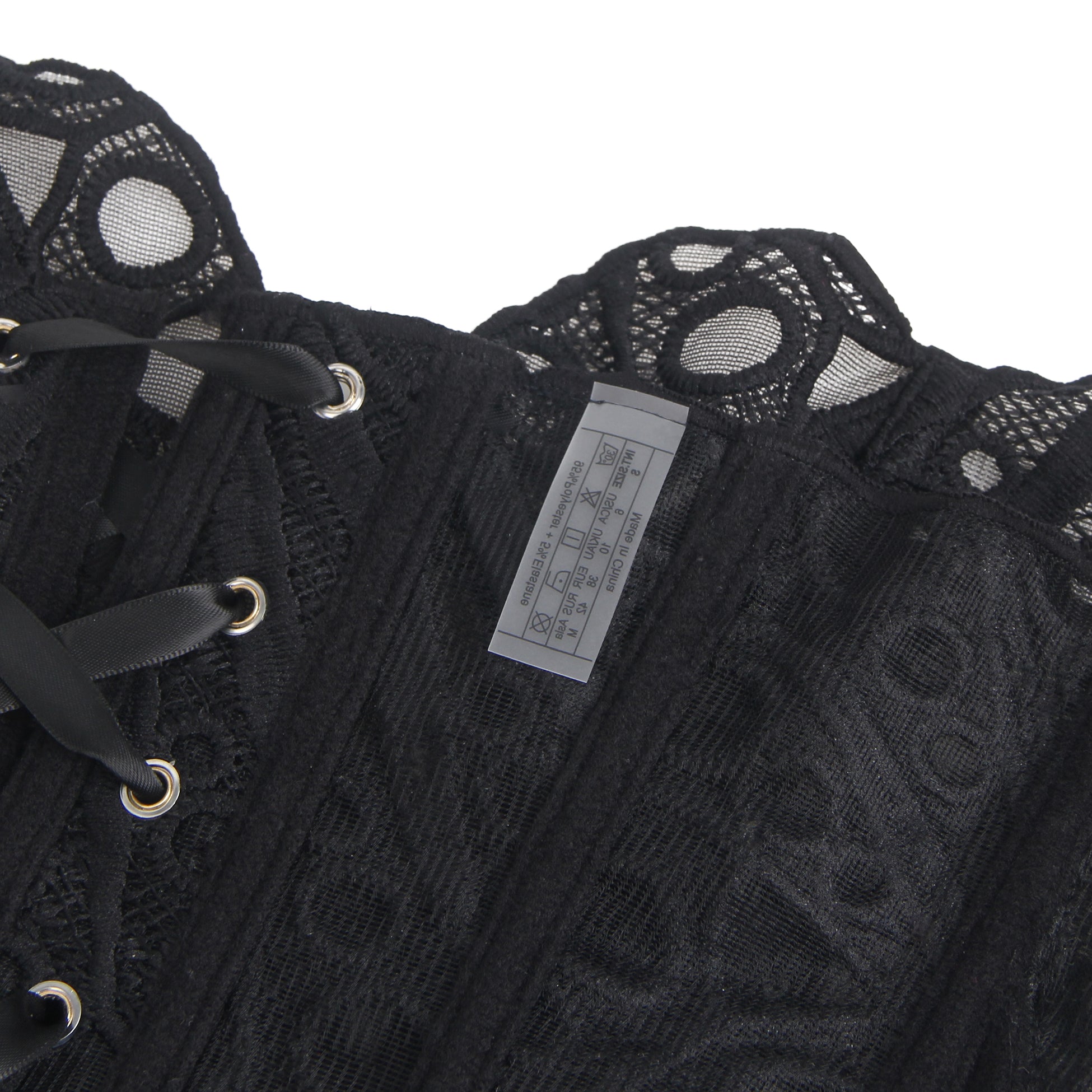 14 Bones Black Hollow Lace-up Court-style Corset