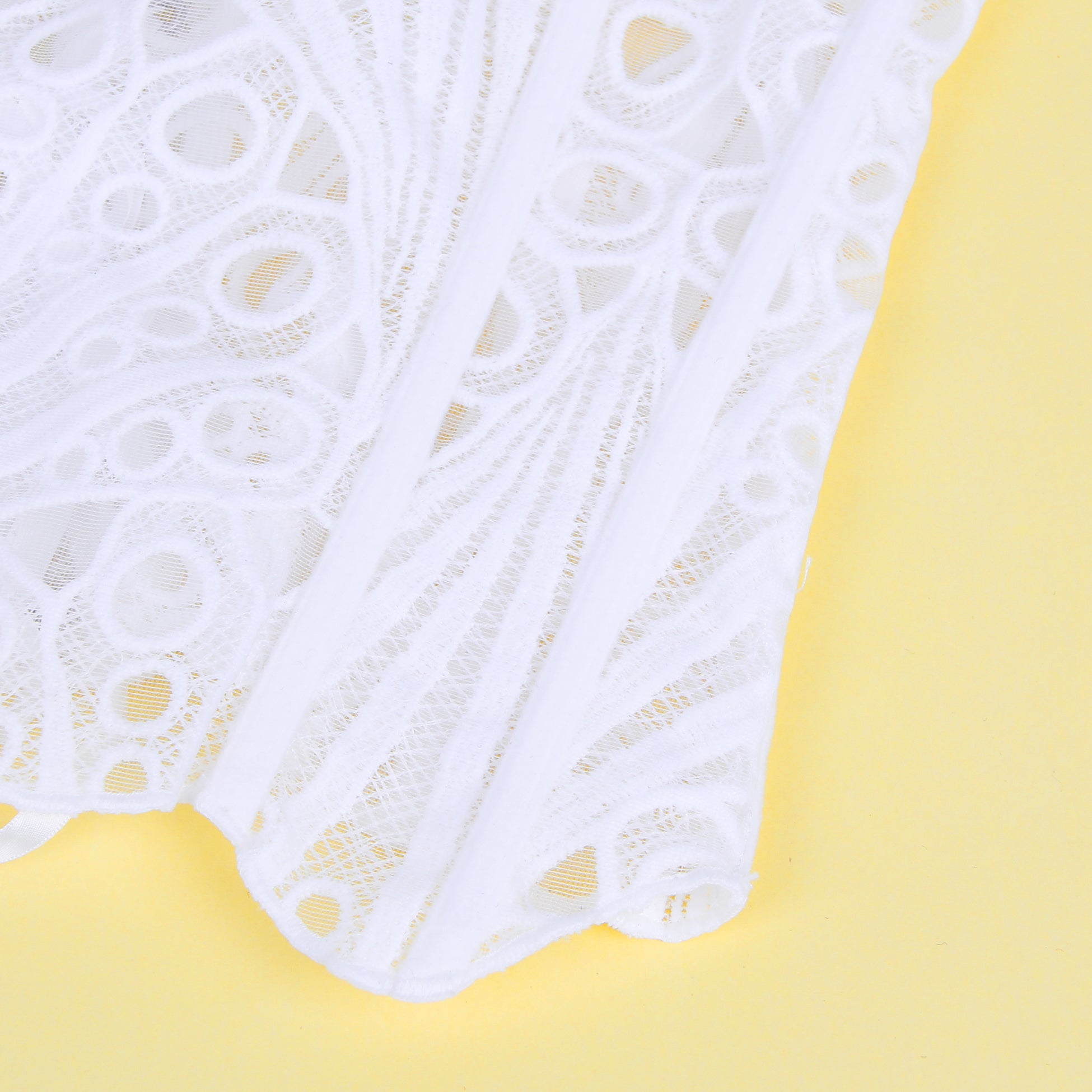 14 Bones White Hollow Lace-up Court-style Corset