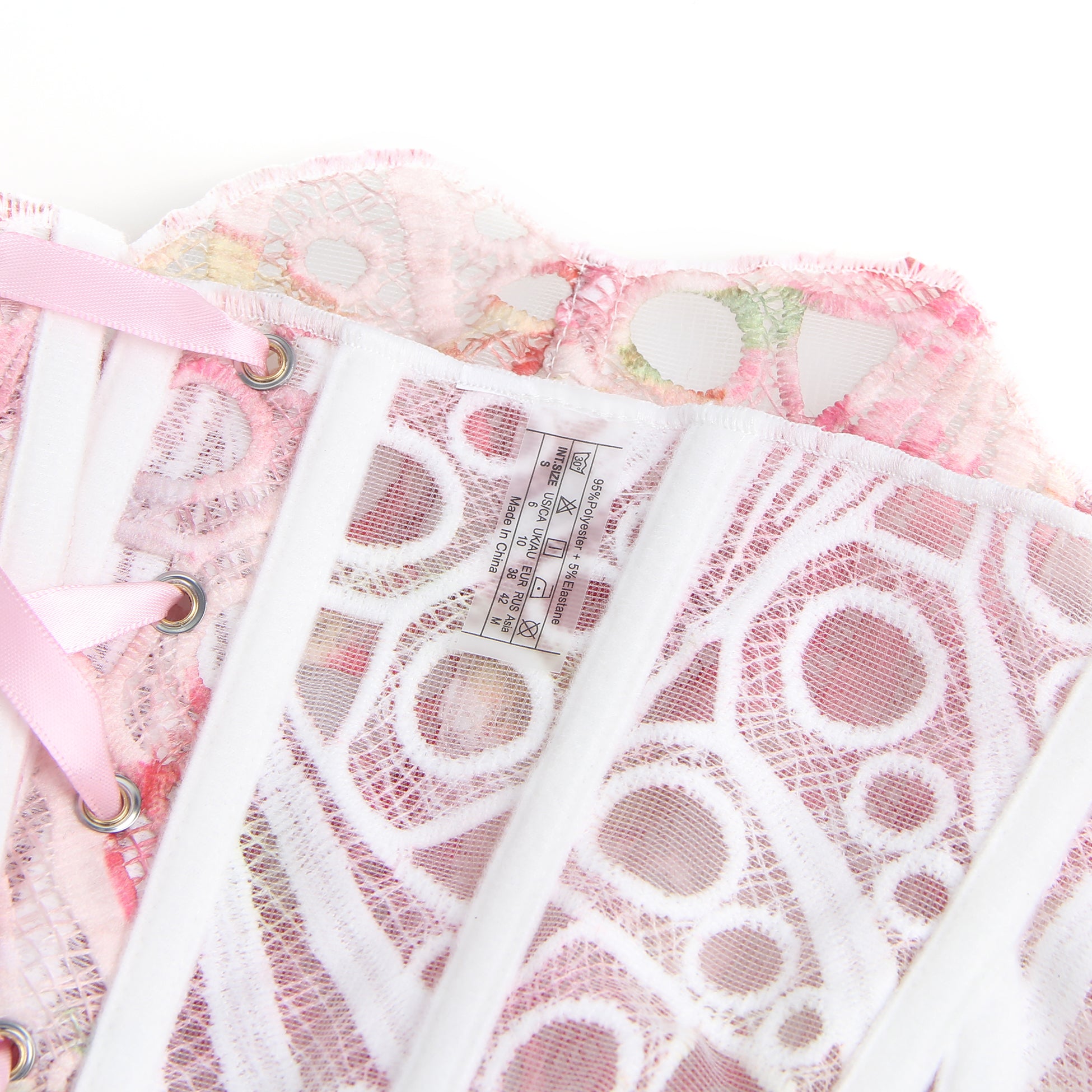 14 Bones Printing Hollow Lace-up Court-style Corset