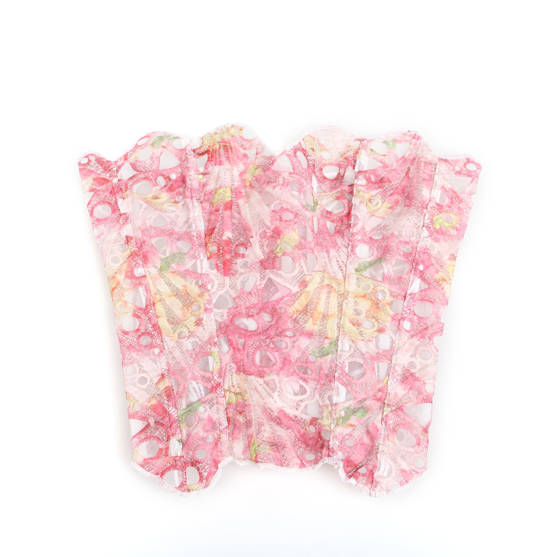 14 Bones Printing Hollow Lace-up Court-style Corset