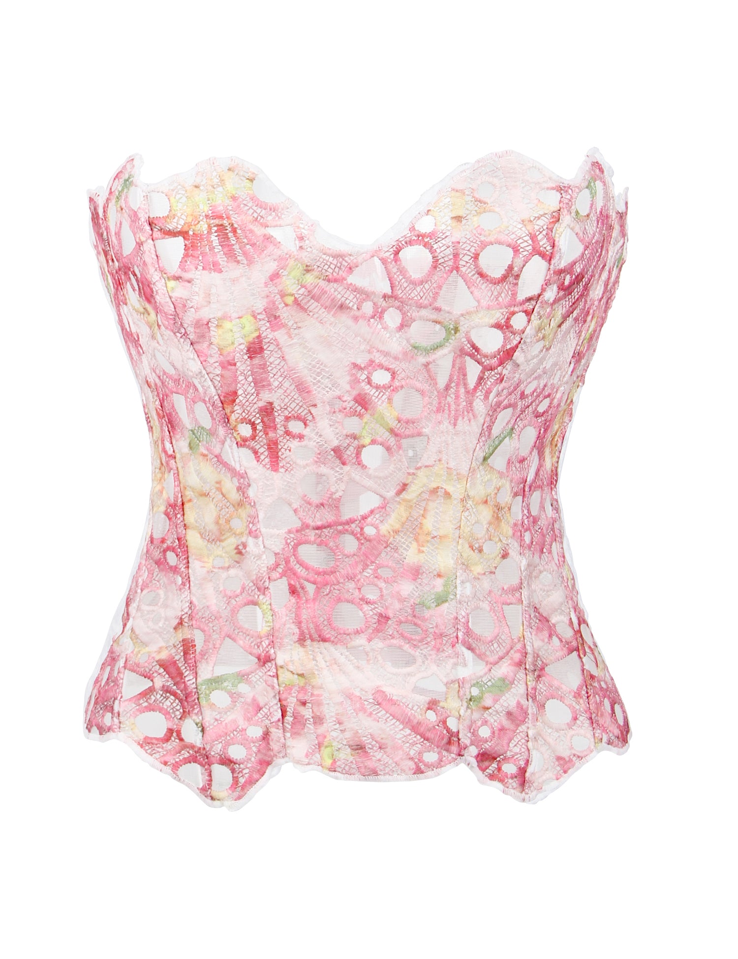 14 Bones Printing Hollow Lace-up Court-style Corset