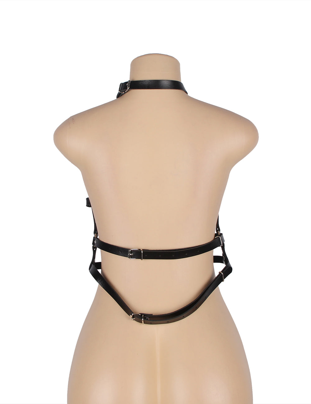 Black Leather Chest Harness Straps