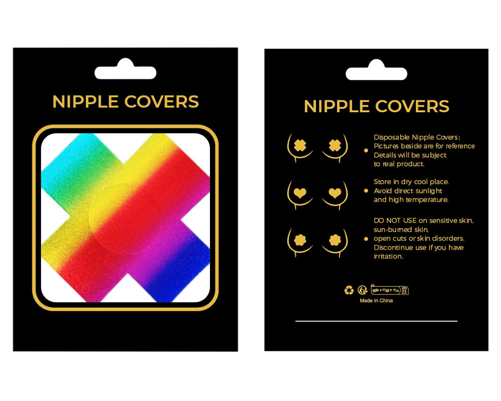 Rainbow Color Crossing Shape Nipple Cover
