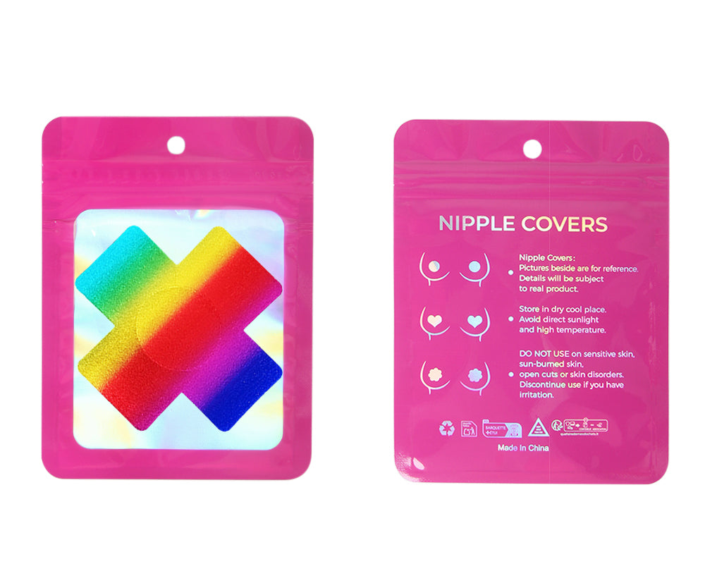 Rainbow Color Crossing Shape Nipple Cover