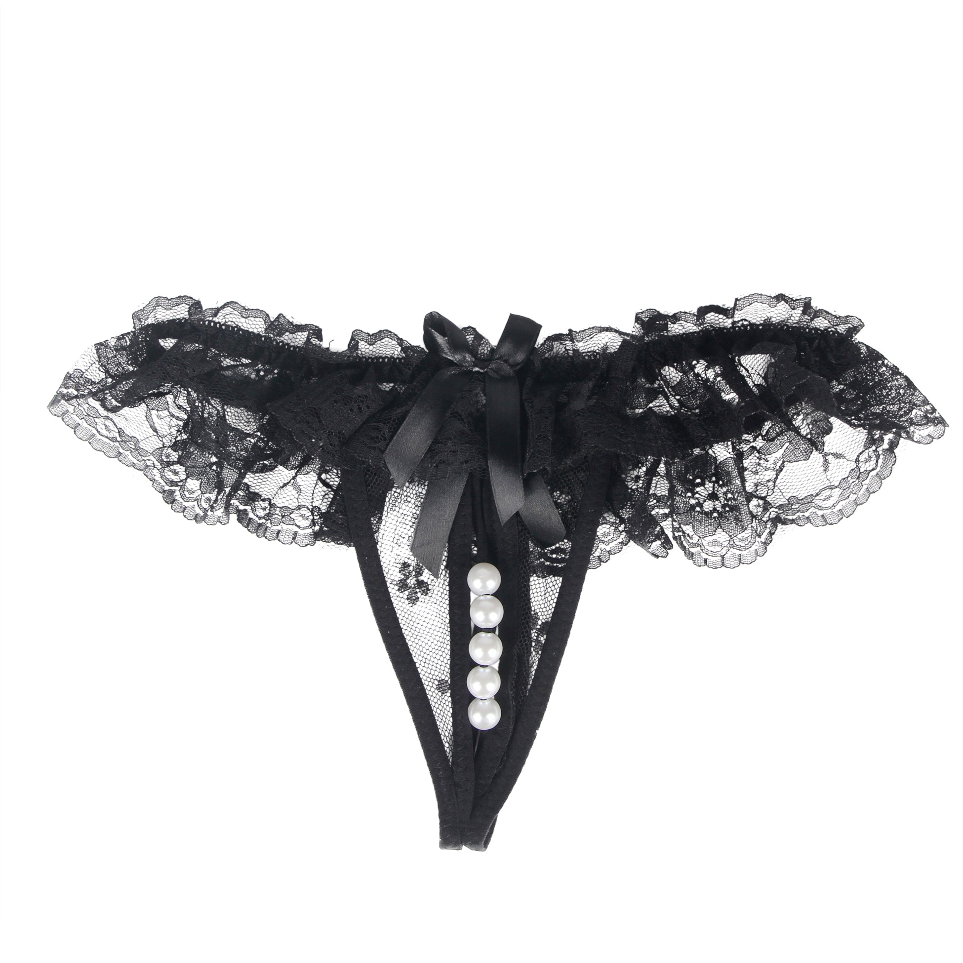 Sexy Open Crotch Lace Black Panty