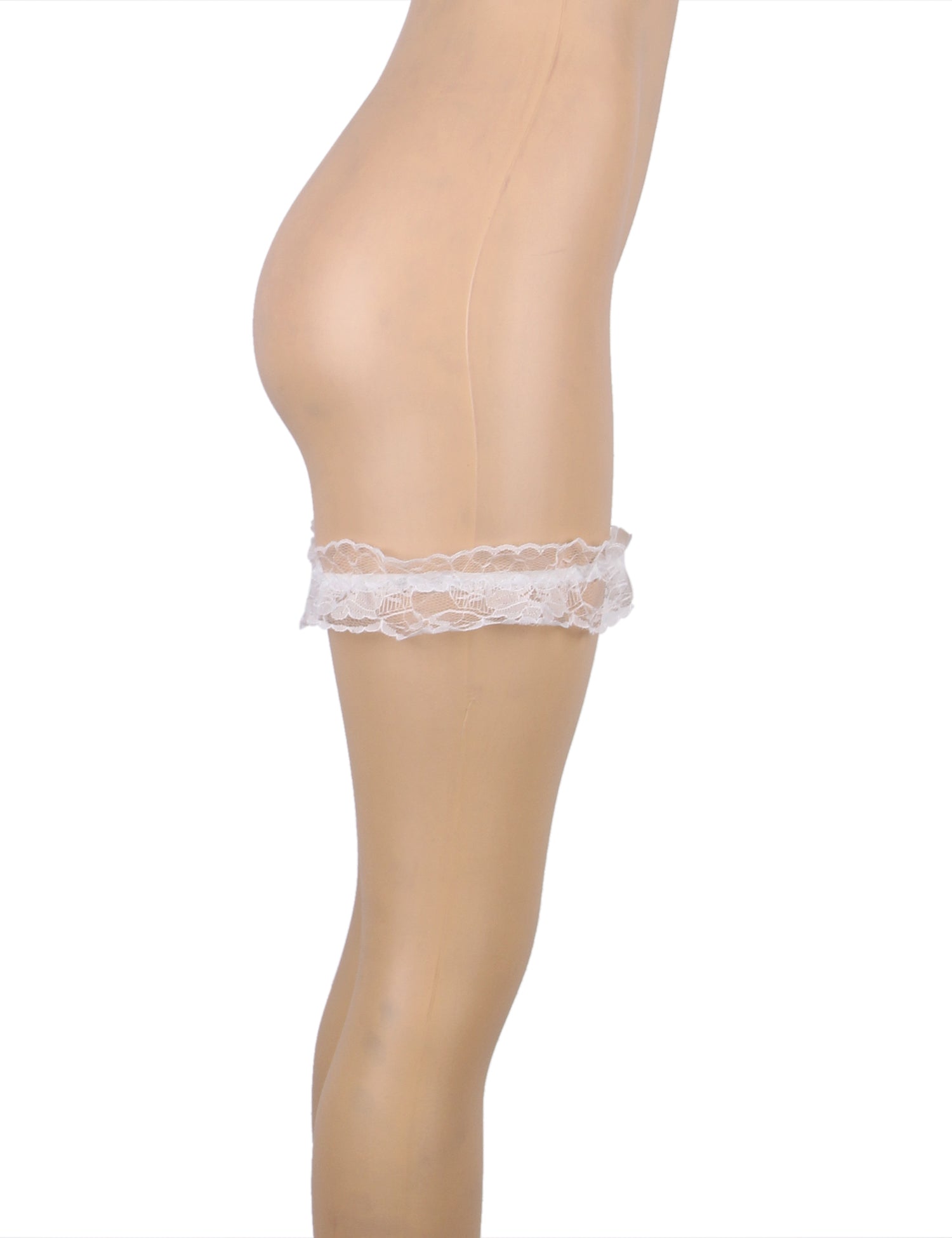 A Pair Of  Sexy White Lace Bow Leg Rings