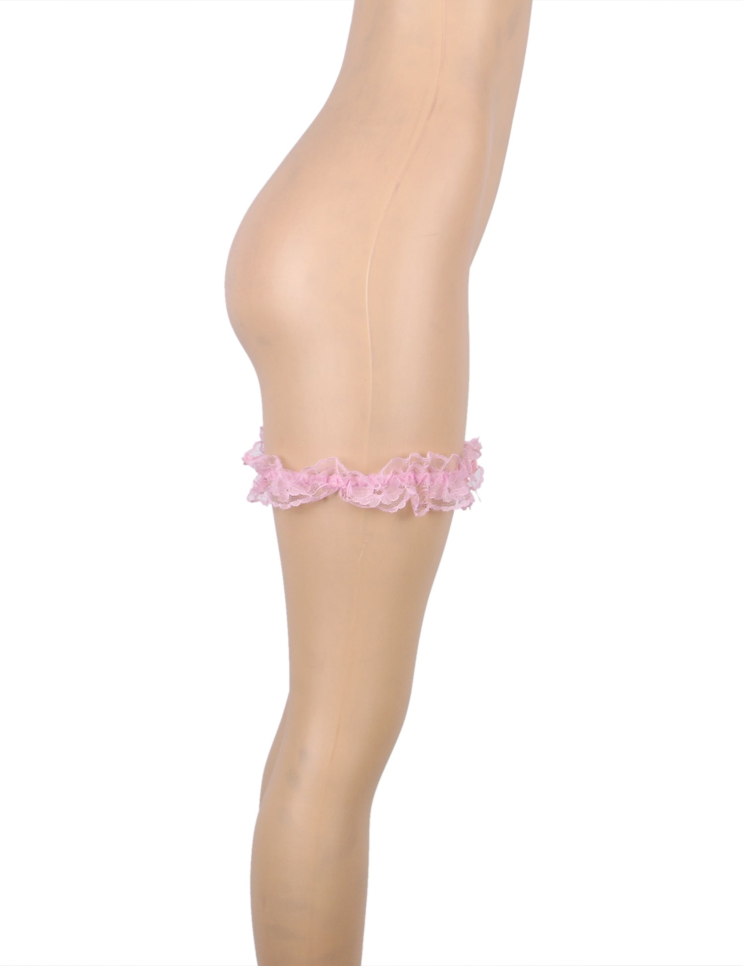 A Pair Of Sexy Pink Lace Bow Leg Rings