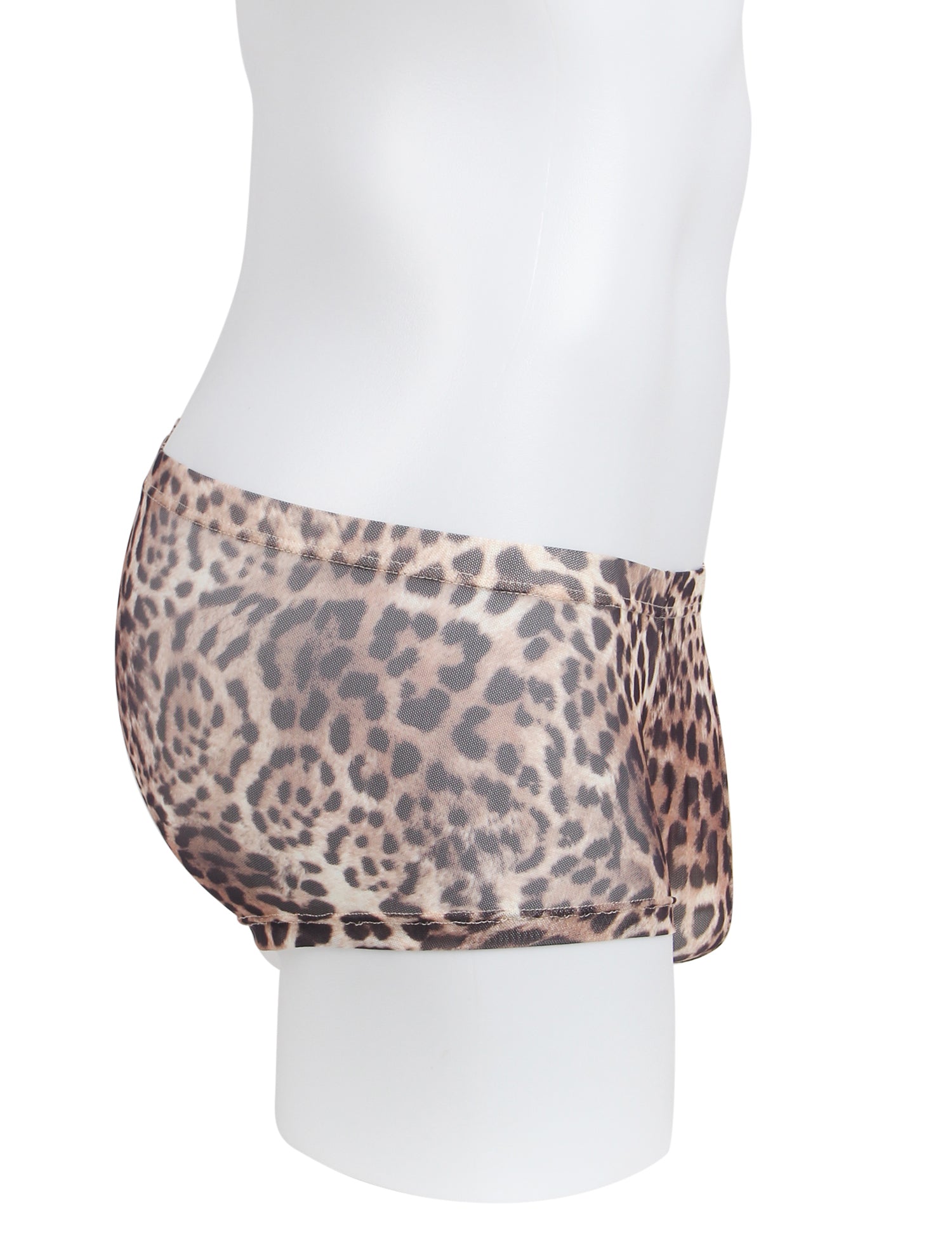 Sexy Mesh Men Boxer With Leopard Print