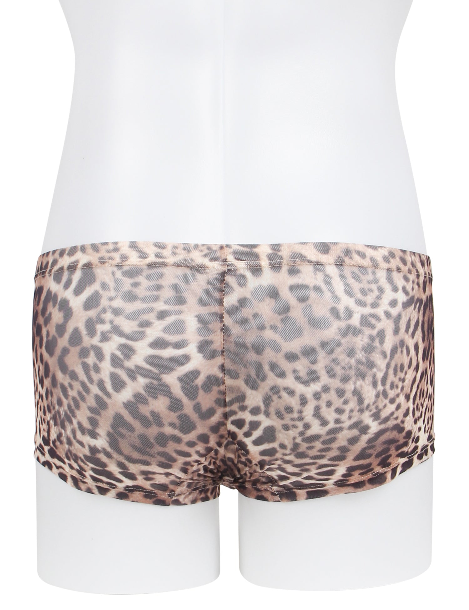 Sexy Mesh Men Boxer With Leopard Print