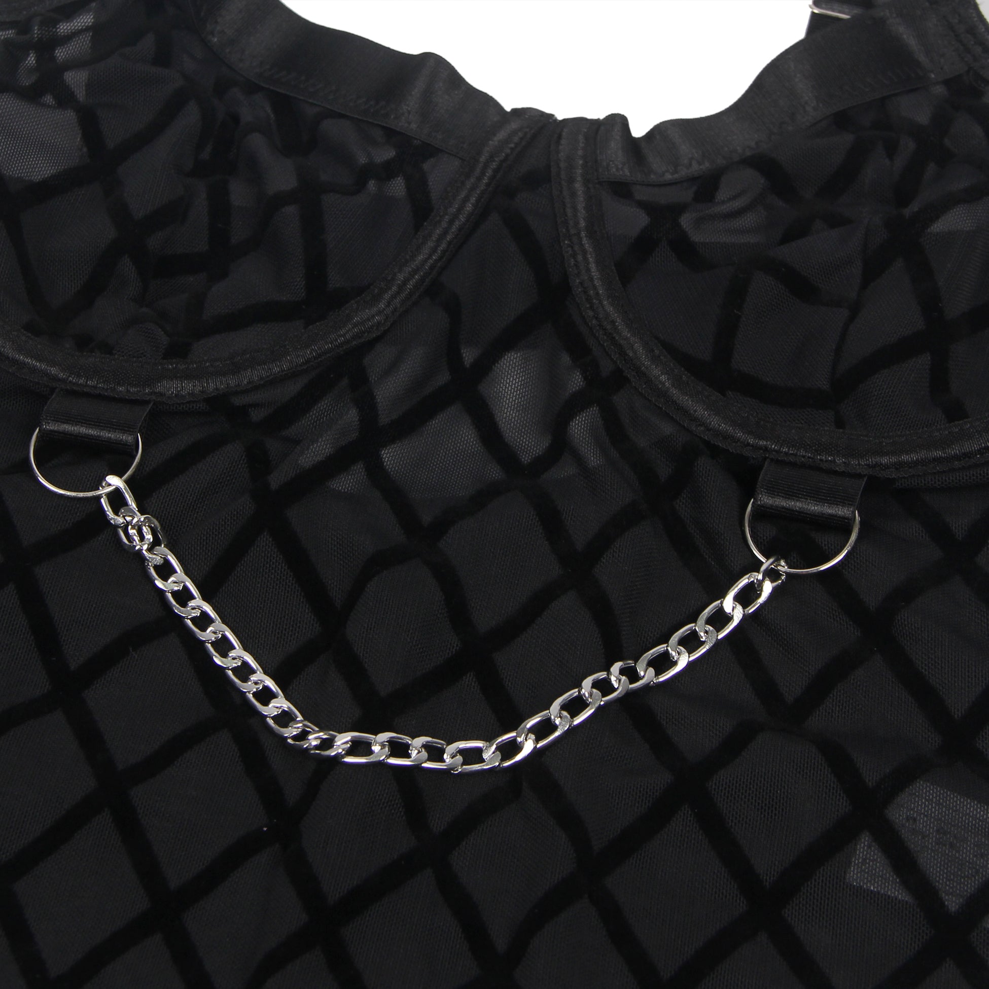 Black Mesh Chain Bodysuit
