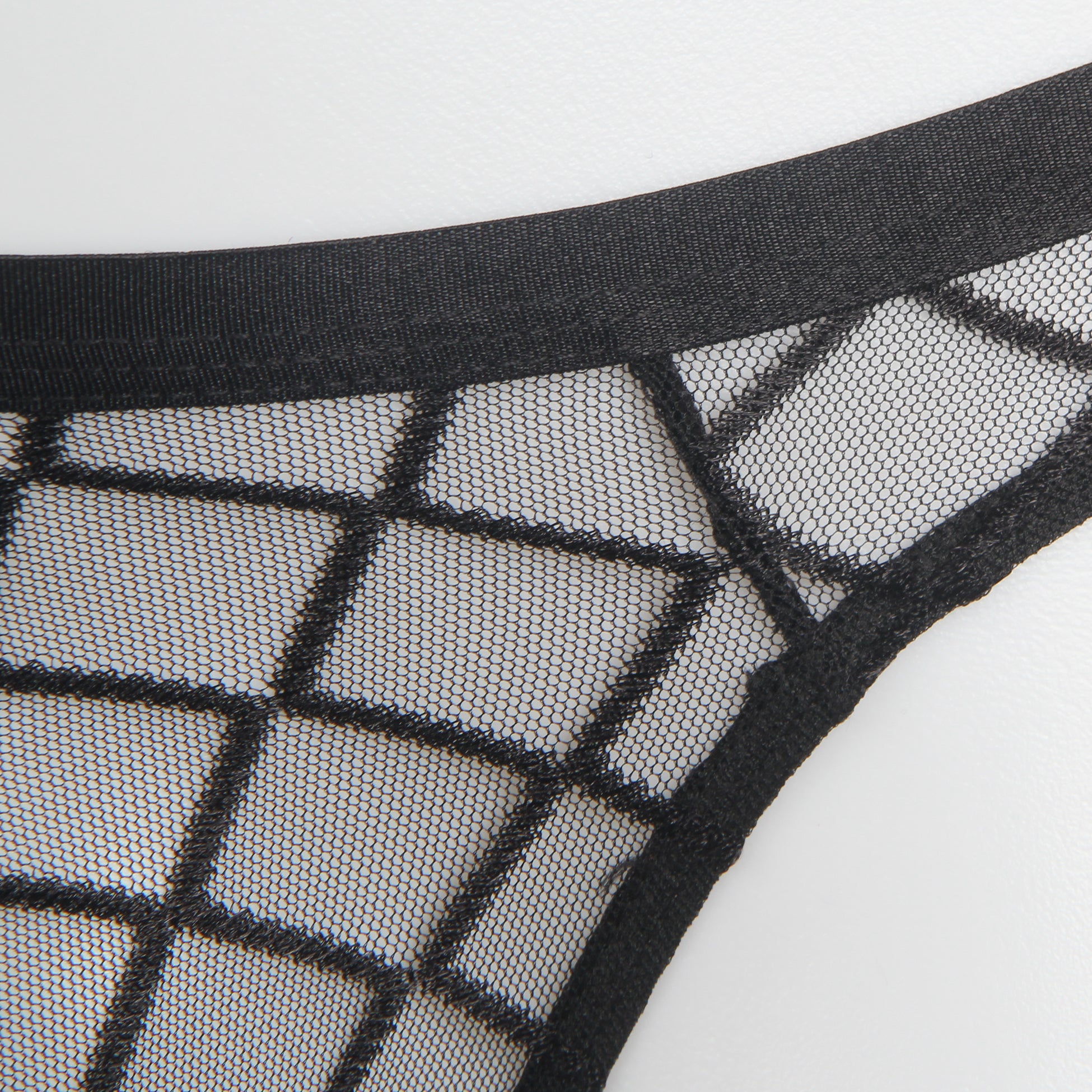 Black Sexy Diamond Mesh Men's Underwear