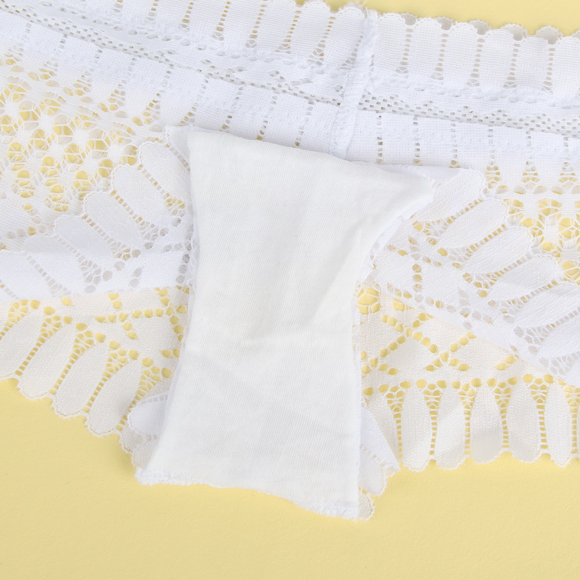 White Sexy Panty With Feather Shape Lace