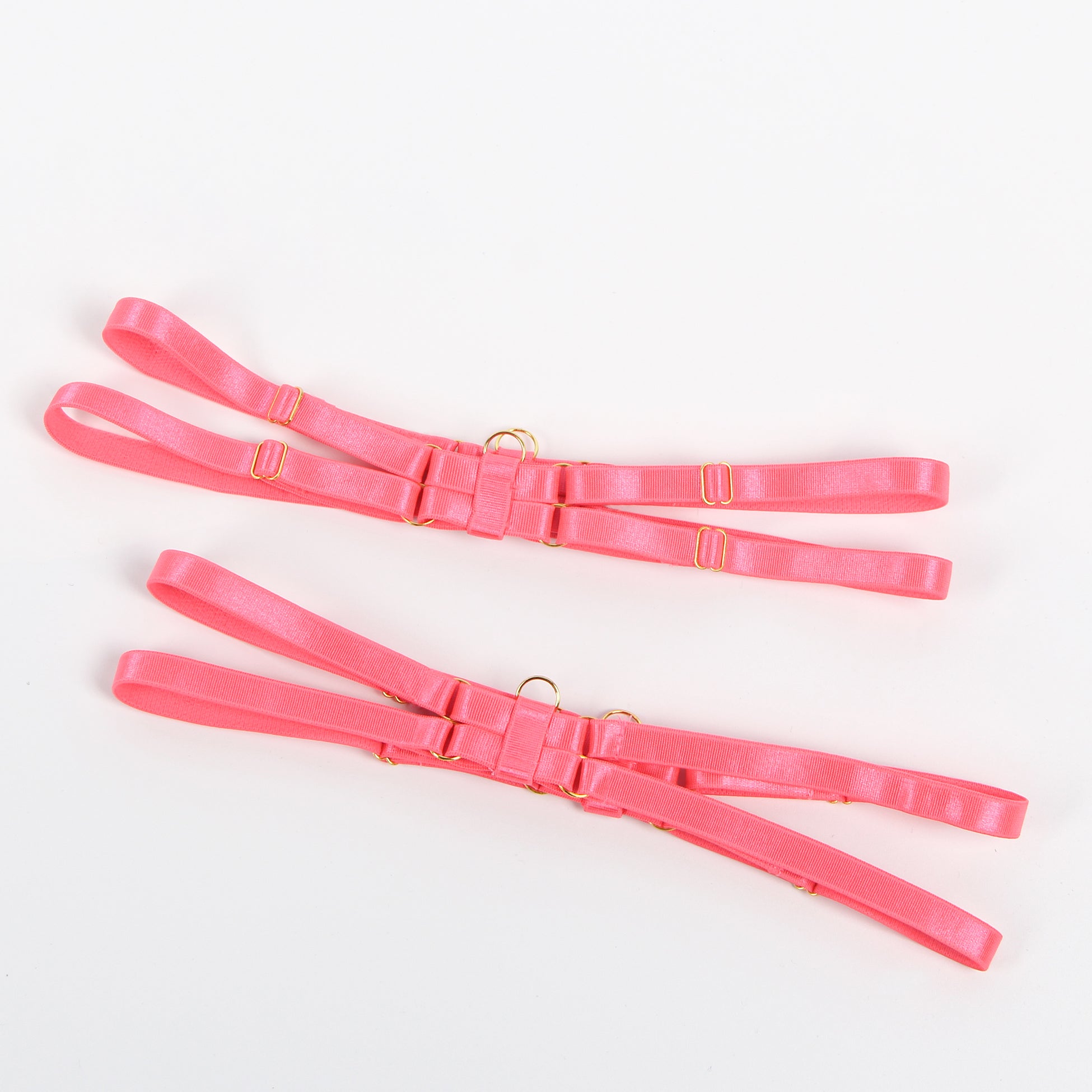 Rose Sexy Hollow Cut Strappy Two-Color Splicing Bra Set