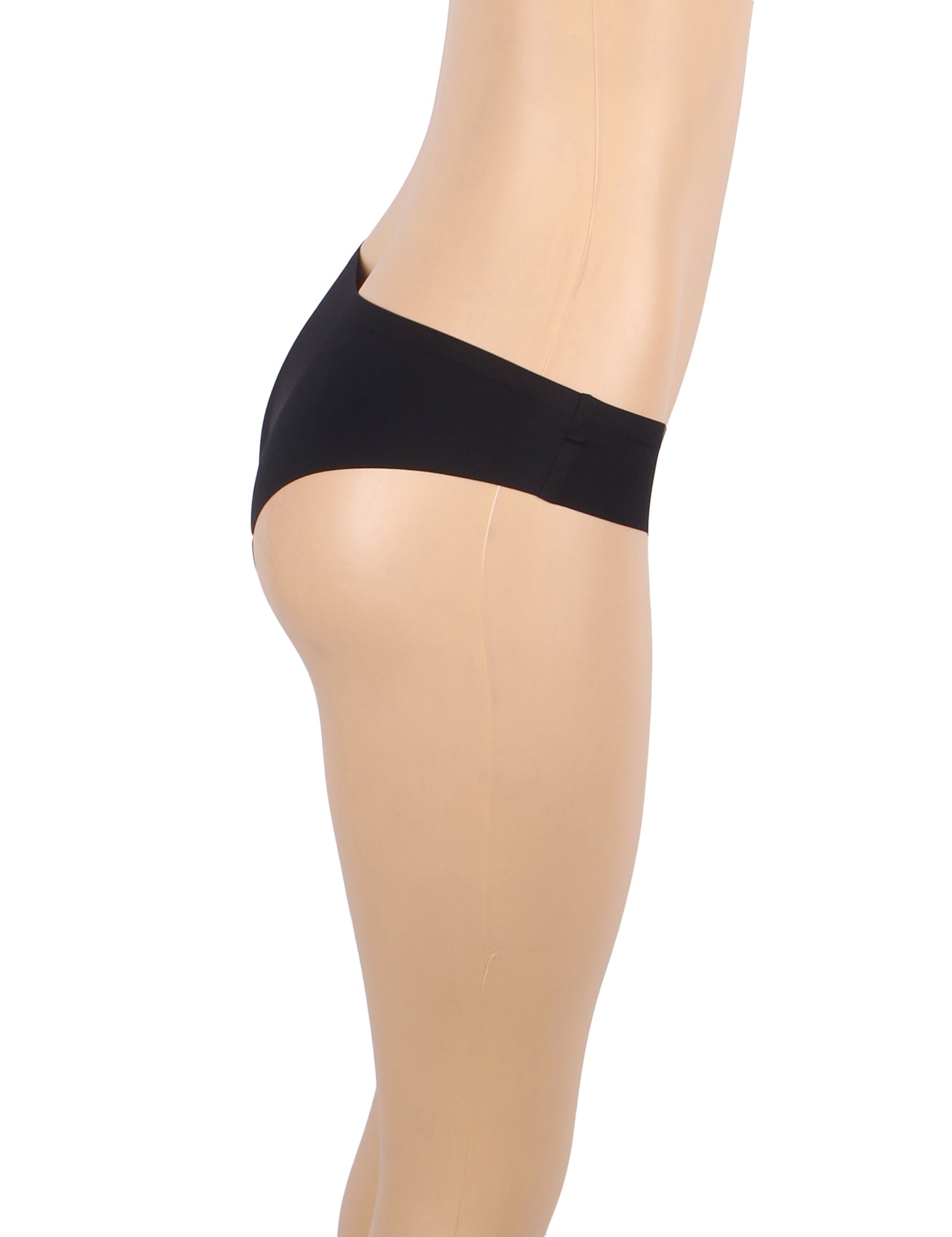 Black Sexy Seamless Panty With Buckles Decoration