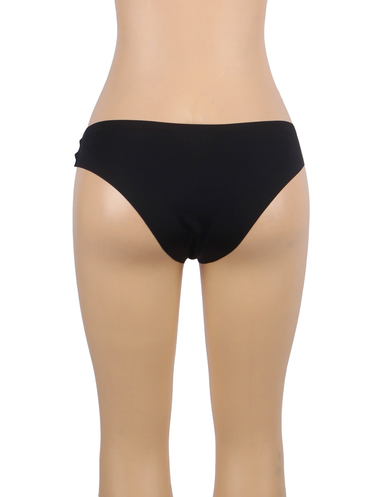 Black Sexy Seamless Panty With Buckles Decoration
