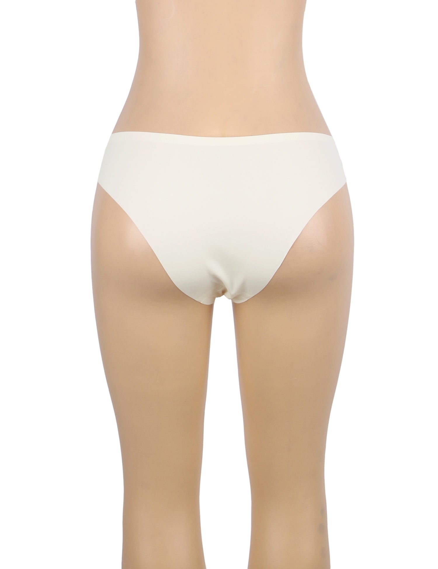 Beige Sexy Seamless Panty With Buckles Decoration