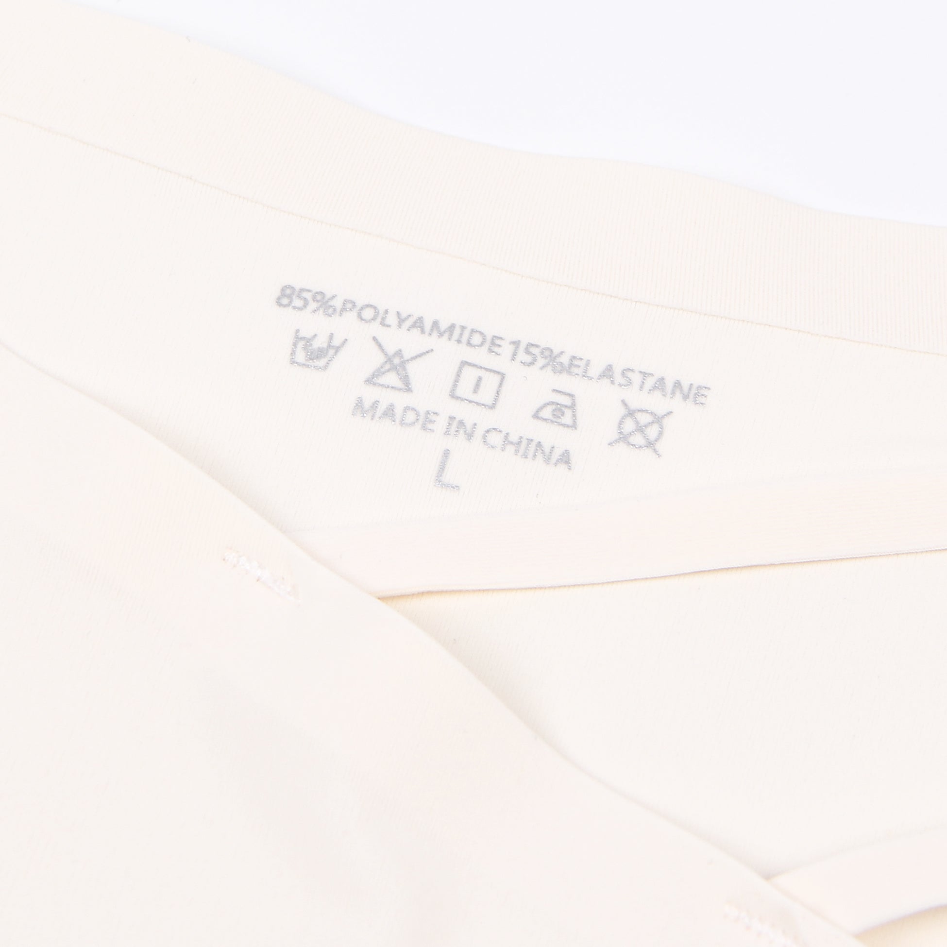 Beige Sexy Seamless Panty With Buckles Decoration