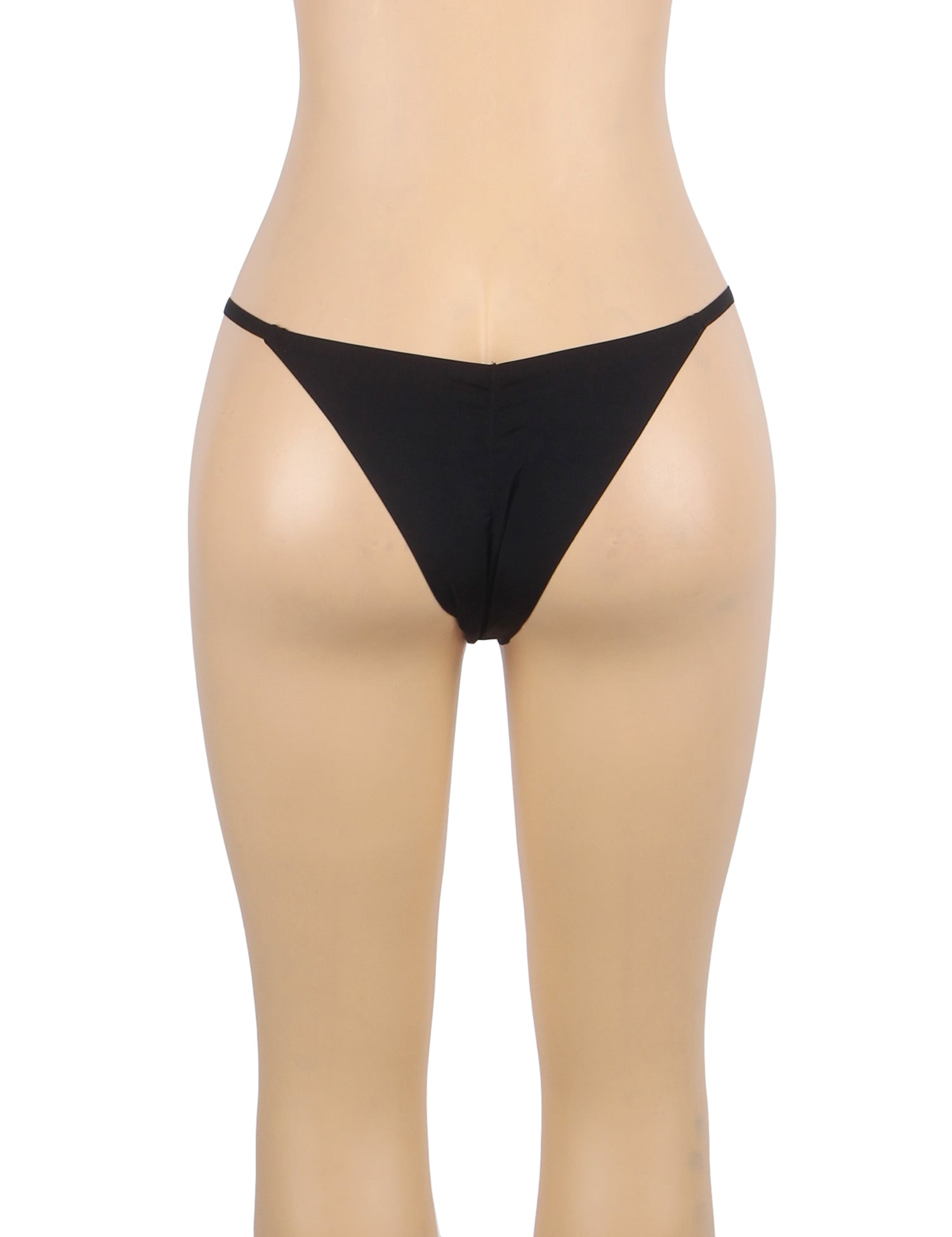 Black Sexy Women Seamless Panty With Shining Chain Pleated Design