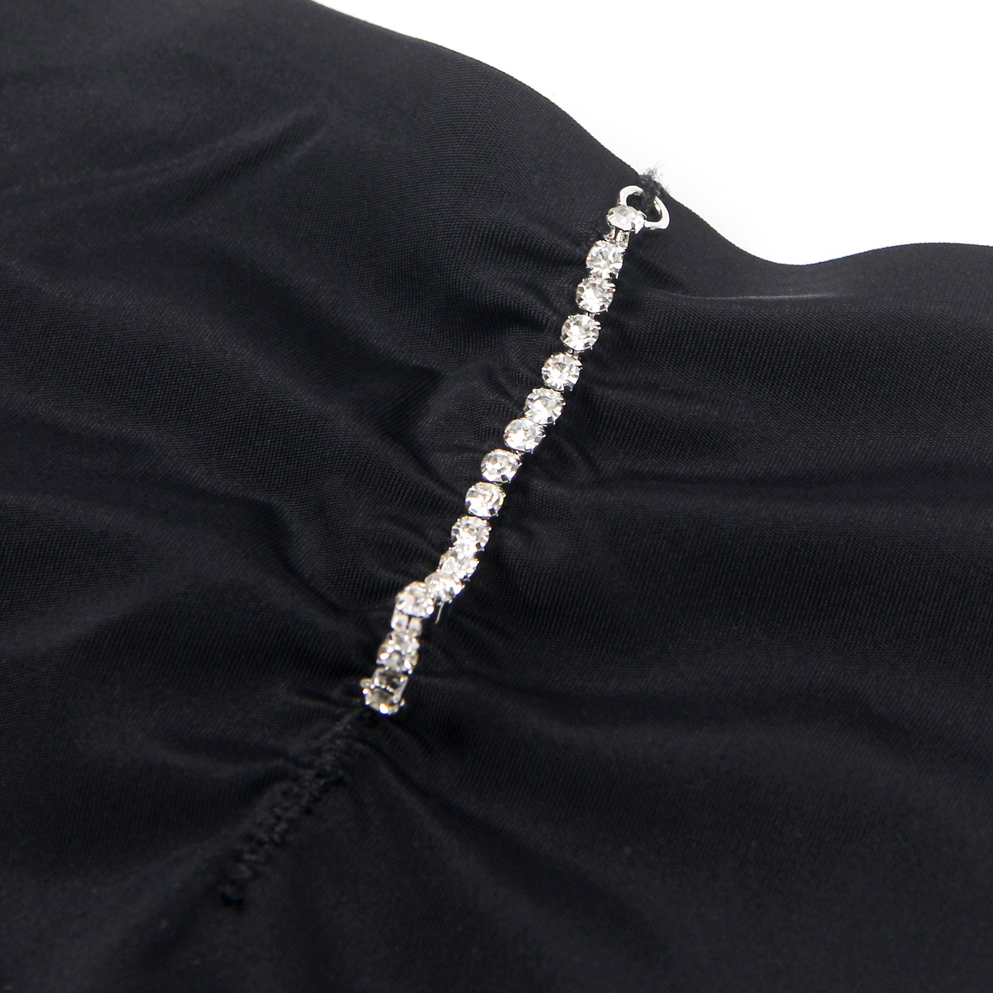 Black Sexy Women Seamless Panty With Shining Chain Pleated Design
