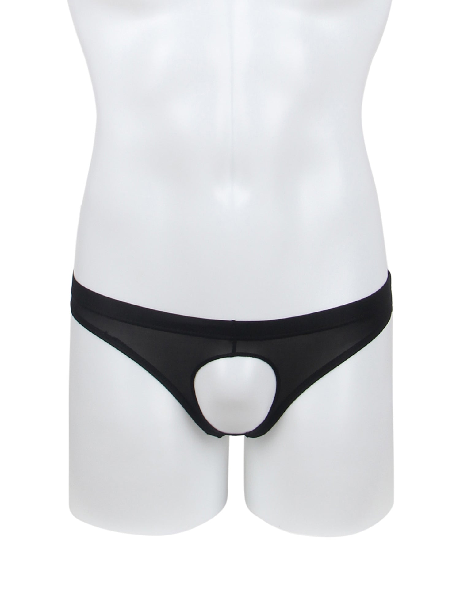 Black Sexy Hollow-Cut Ice Silk Men's Brief