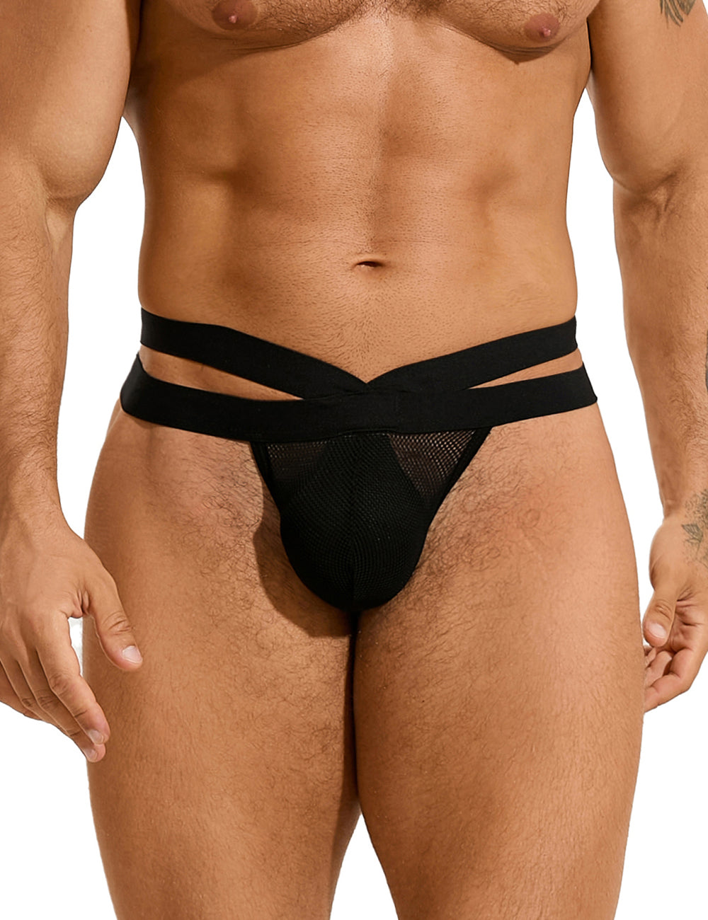Black Sexy Mesh Breathable Men's Thong