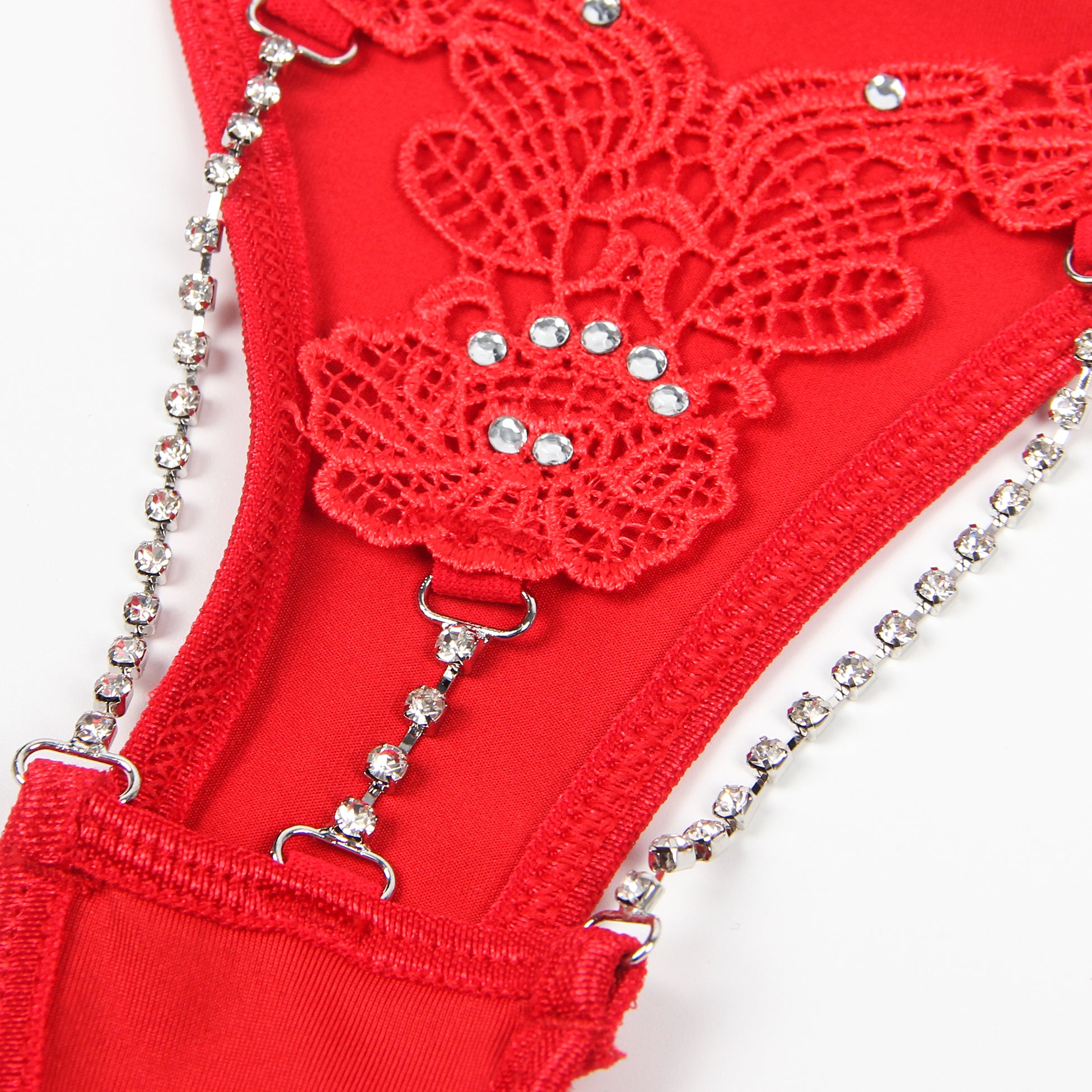 Sexy Red Floral G-string With Bead