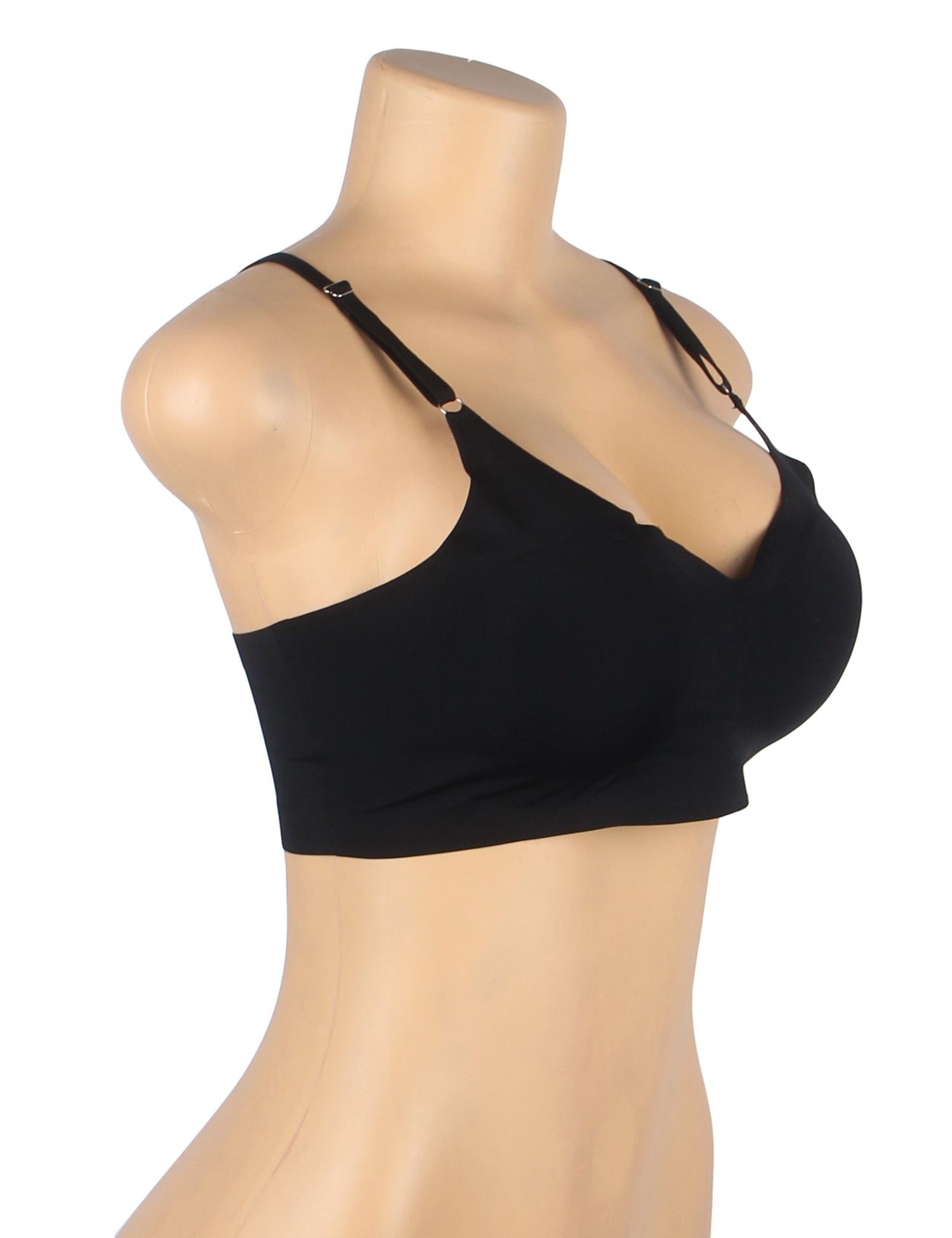 Black Ice Silk Seamless Bra With Removable Chest Pad