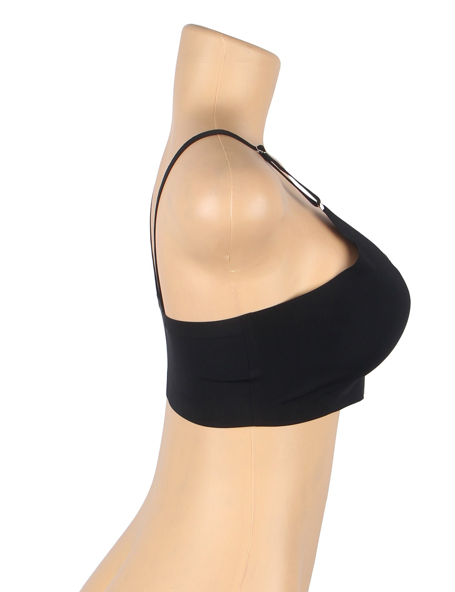 Black Ice Silk Seamless Bra With Removable Chest Pad
