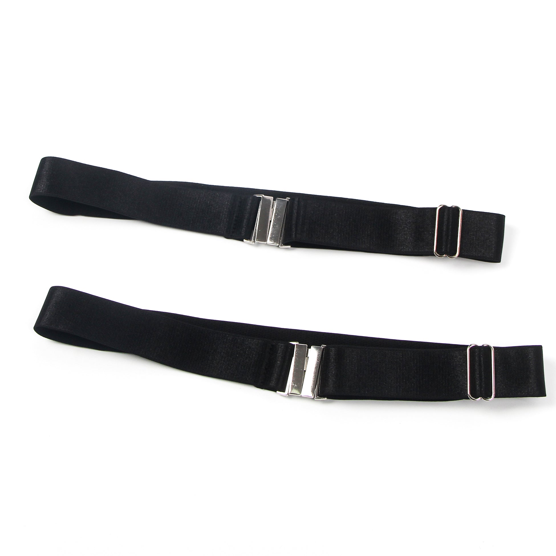 Black Adjustable Buckles Elastic Leg Rings