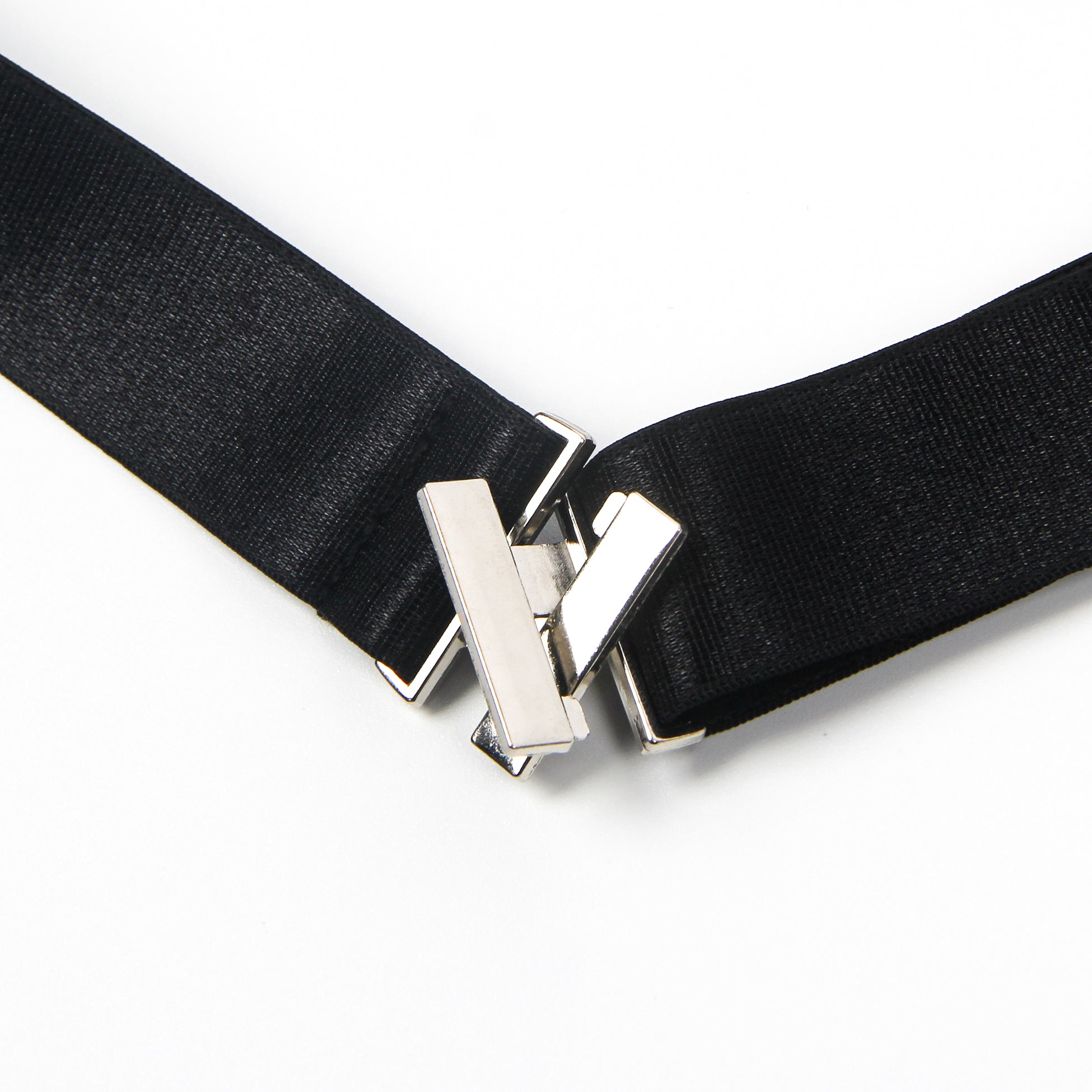 Black Adjustable Buckles Elastic Leg Rings