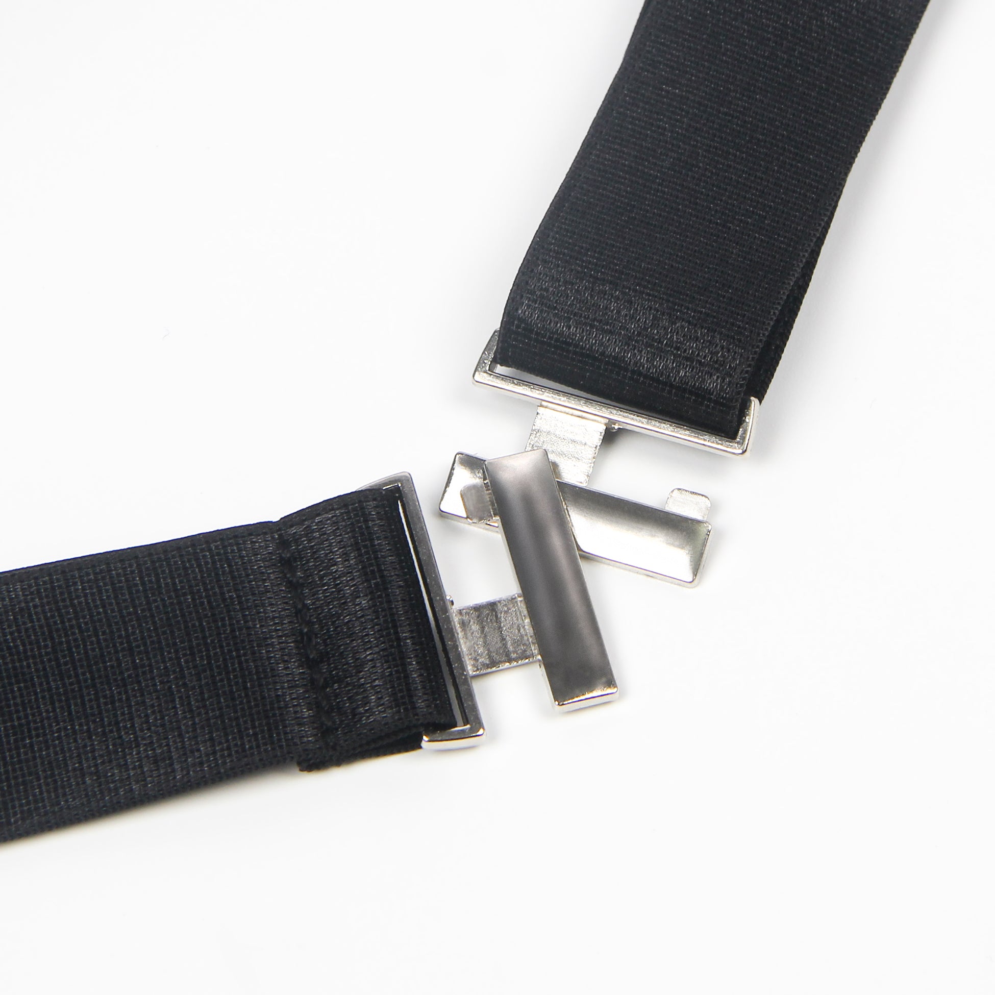 Black Adjustable Buckles Elastic Leg Rings