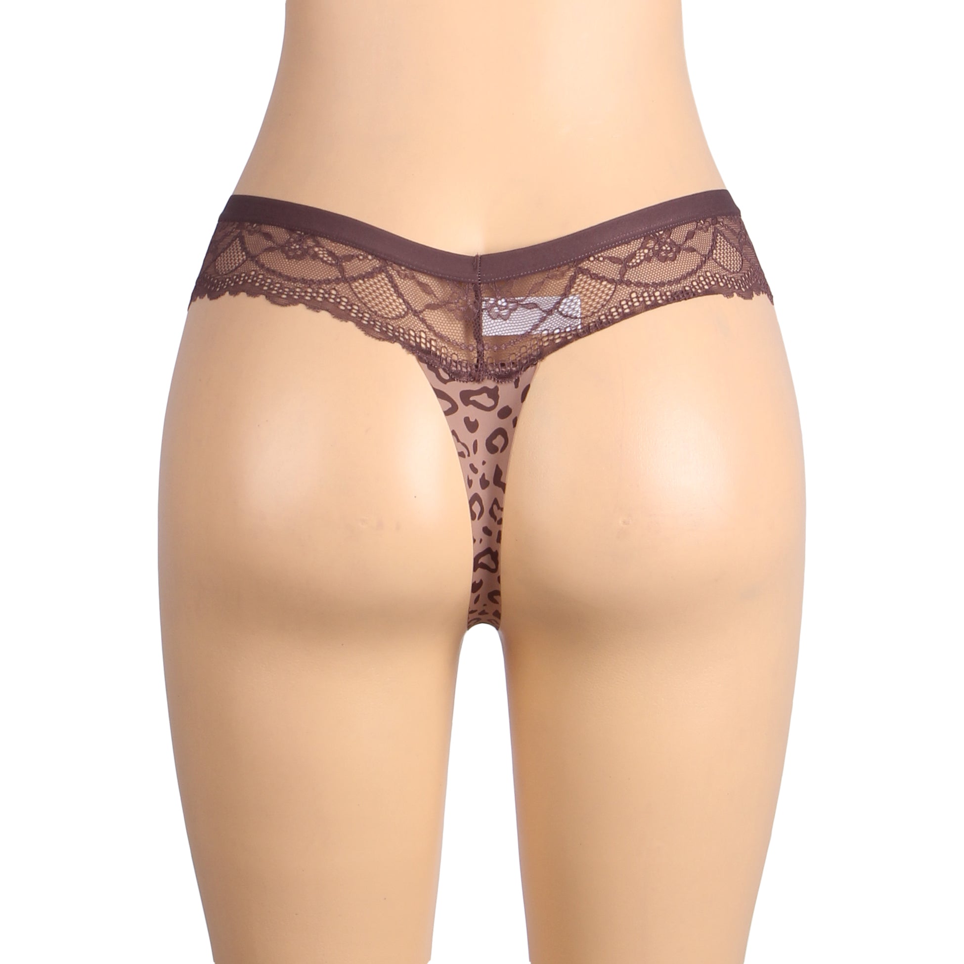 Lace Leopard Print Ice Silk Women Seamless Underwear