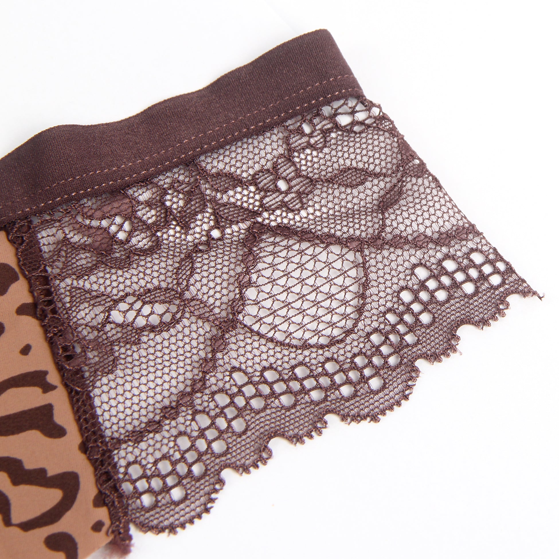 Lace Leopard Print Ice Silk Women Seamless Underwear